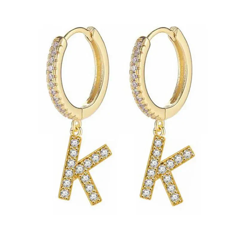 Women's initial hoop earrings k