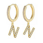Women's initial hoop earrings n