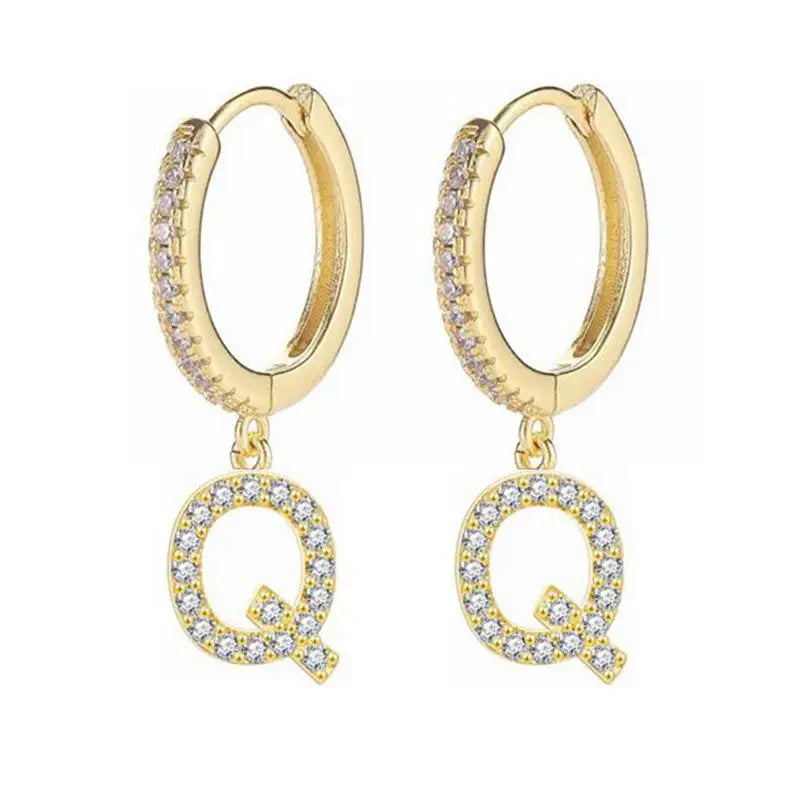 Women's initial hoop earrings q