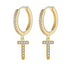 Women's initial hoop earrings t
