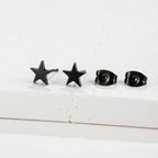 Lightweight Star Stud Earrings black