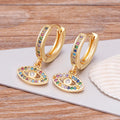 Blue Evil Eye Earrings Multicolor Zircon Bohemian Style