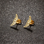 Minimalist angel wing earrings gold