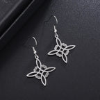 Witch’s Knot Pendant Protection Earrings for Women, Wiccan, Silver