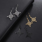 Witch’s Knot Pendant Protection Earrings for Women, Wiccan, Black