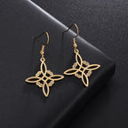 Witch’s Knot Pendant Protection Earrings for Women, Wiccan, Gold
