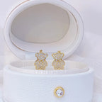 Bear Earrings with Precious Stone