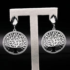 Tree of Life Silver Dangle Earrings