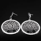 Tree of Life Silver Dangle Earrings