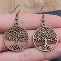 Antique bronze Tree of Life Drop Earrings