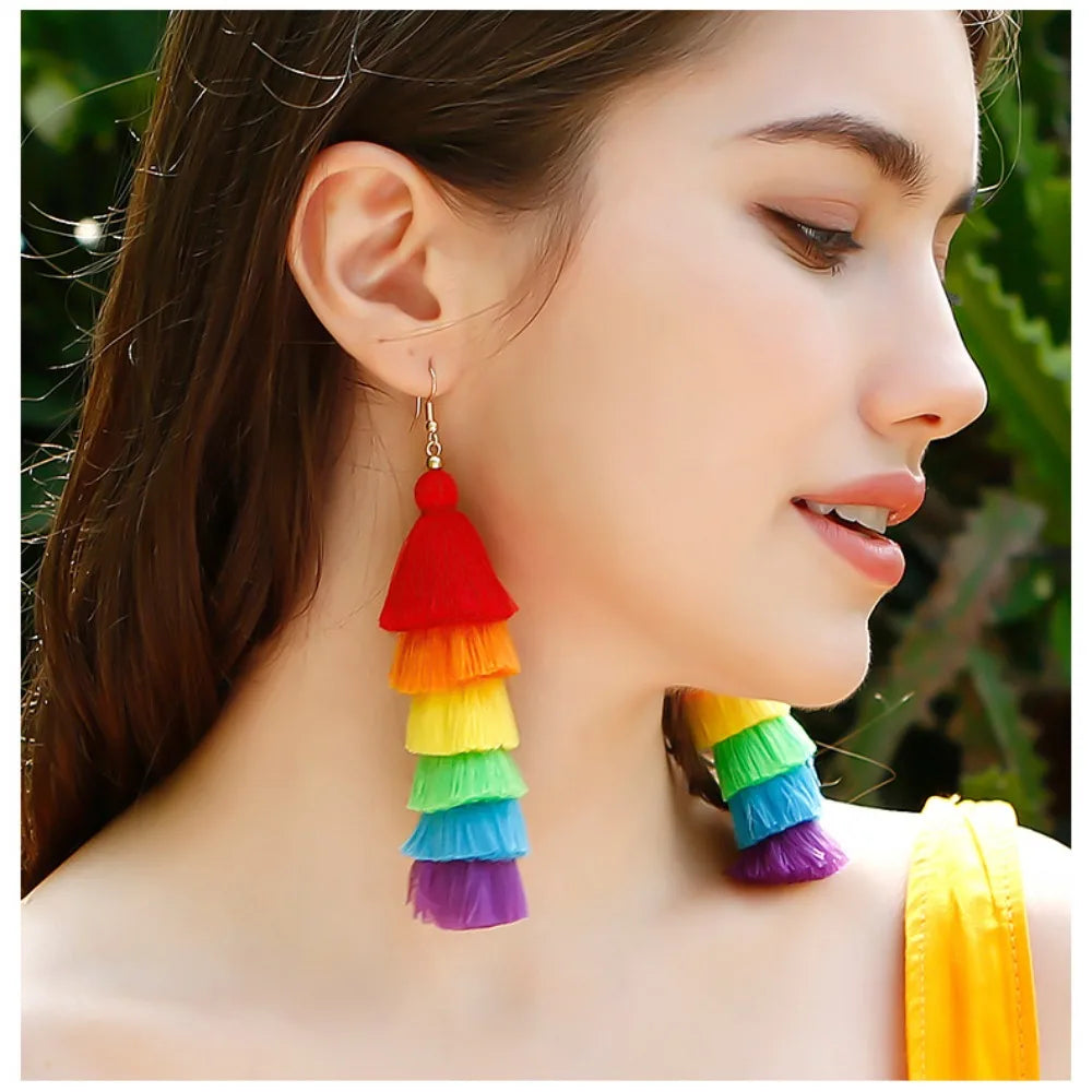 Rainbow drop earrings for women
