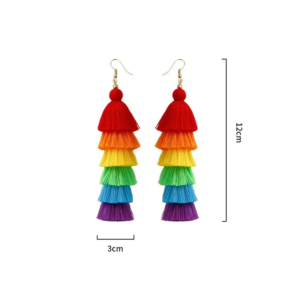 Rainbow drop earrings for women