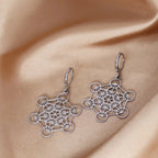 Silver Dangle Earrings Metatron's Cube