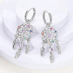 Dreamcatcher Dangle Earrings with Zircon