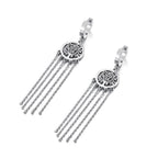Tree of Life Drop Earrings in Silver