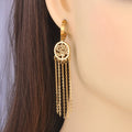 Tree of Life Drop Earrings in Gold