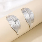 Leaf Dangle Earrings for Women silver