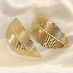 Leaf Dangle Earrings for Women gold