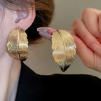 Leaf Dangle Earrings for Women gold
