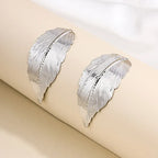 Leaf Dangle Earrings for Women silver