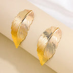 Leaf Dangle Earrings for Women gold
