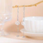 Dangling Earrings with Fine Lotus Flower silver