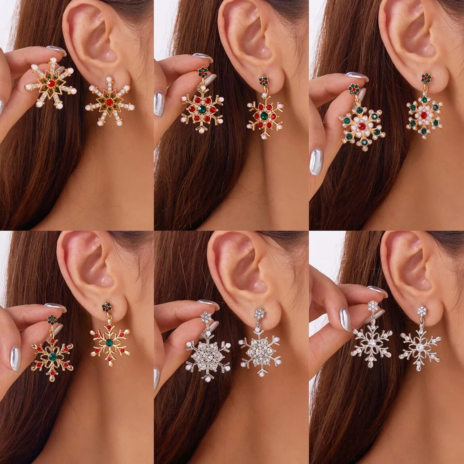 Dangling Earrings with Snowflake
