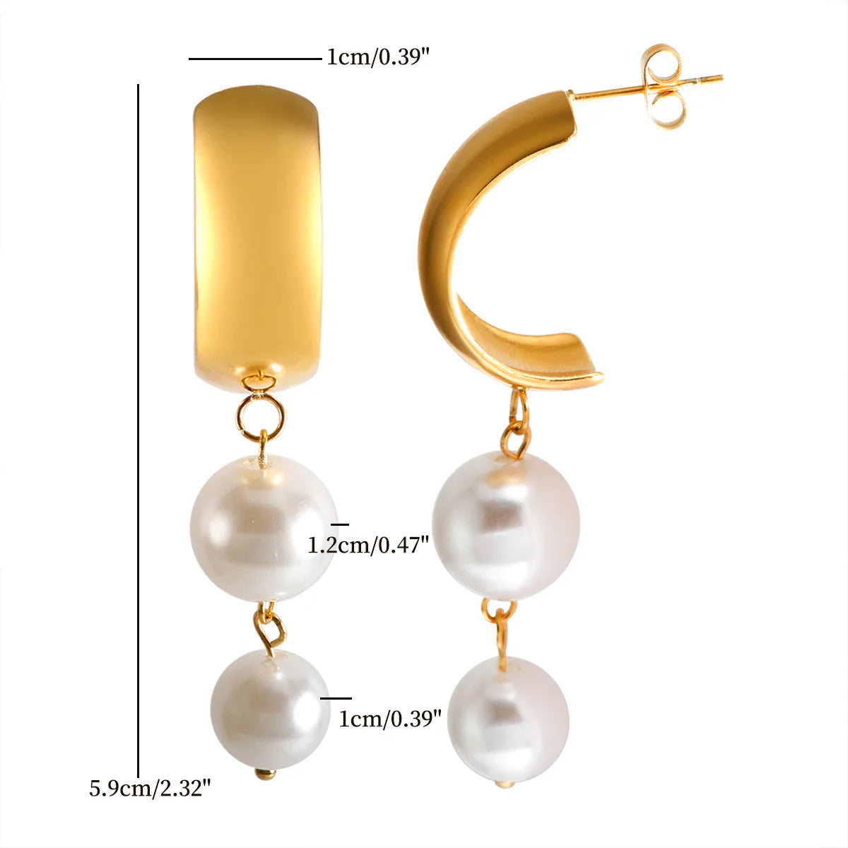 Dangle Earrings with Pearls