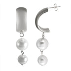 Dangle Earrings with Silver Pearls