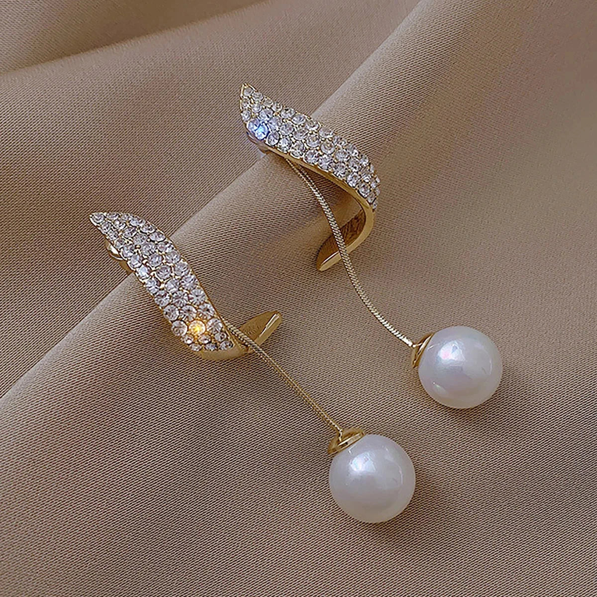 White Pearl Drop Earrings 1