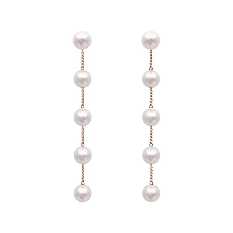 Drop Earrings with White Pearls
