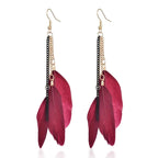 Dangling Earrings with Colored Feathers 5