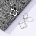 4-Leaf Clover Dangle Earrings silver