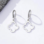4-Leaf Clover Dangle Earrings silver