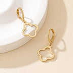 4-Leaf Clover Dangle Earrings gold