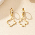 4-Leaf Clover Dangle Earrings gold