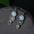 Drop Earrings with Moonstone Zircon