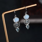 Drop Earrings with Moonstone Zircon