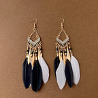 Bohemian Feather Drop Earrings 2