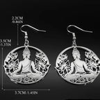 Buddha and Lotus Flower Dangle Earrings
