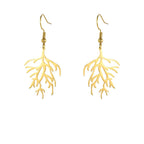 Coral Branch Dangle Earrings in gold