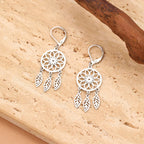 Silver Dreamcatcher Dangle Earrings
