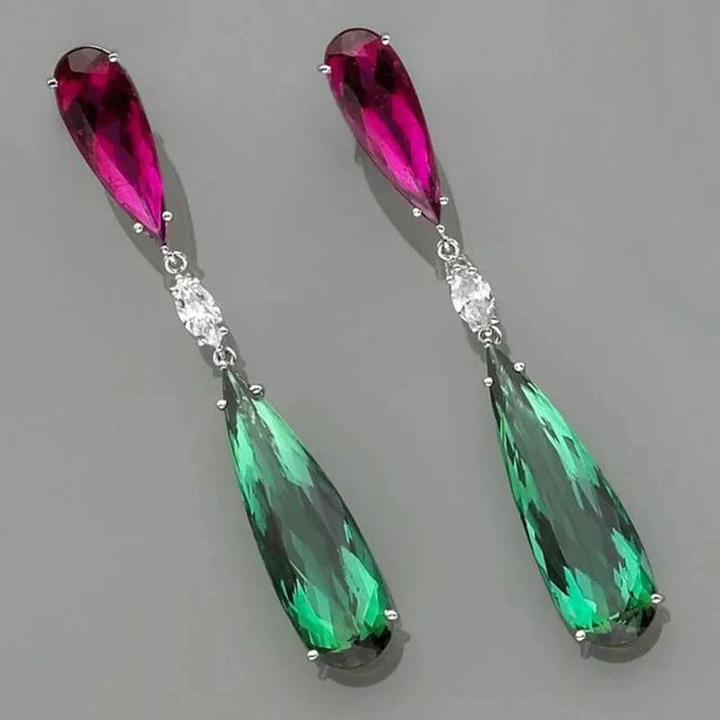 Colorful Water Drop Dangle Earrings