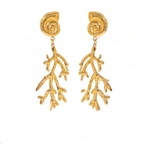 Conch and Coral Drop Earrings