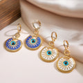 Women's Evil Eye Dangle Earrings white