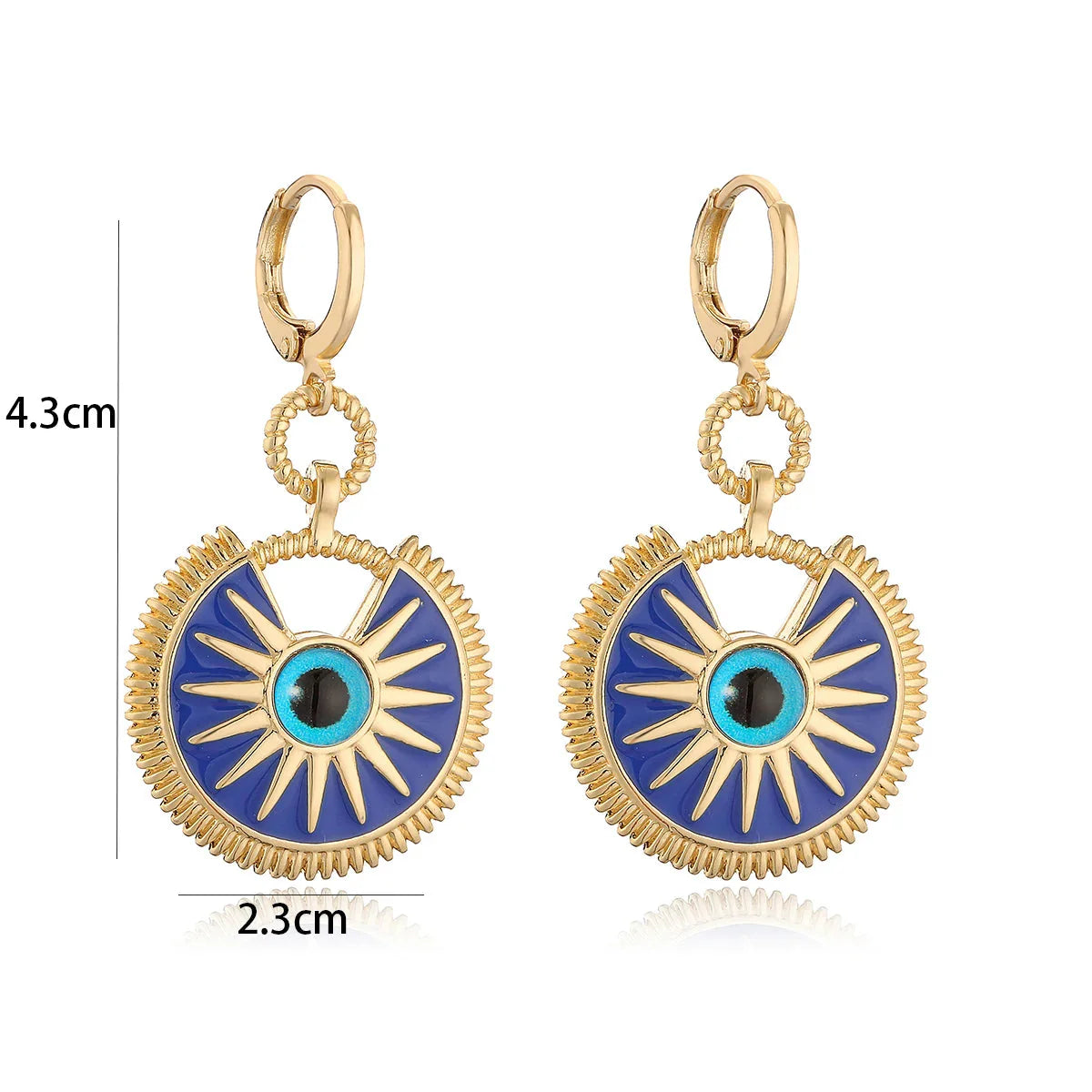Women's Evil Eye Dangle Earrings blue