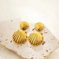 Women's Shell Dangle Earrings with Scallop Shell