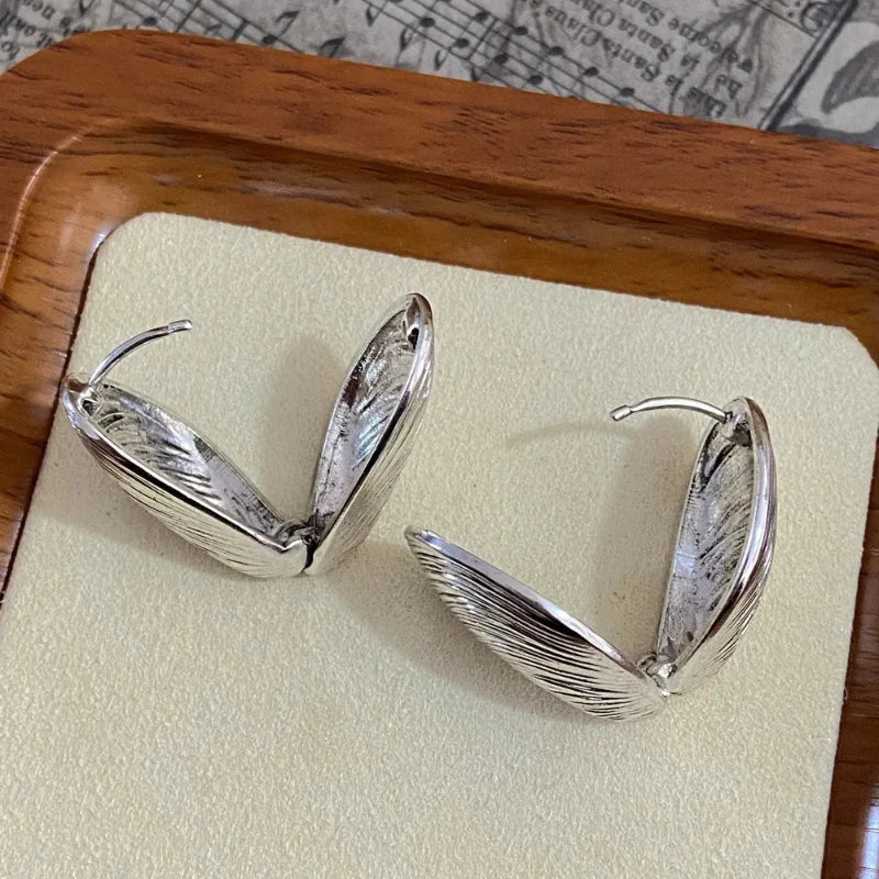 Shell Drop Earrings with Mussels Silver