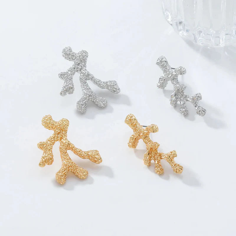 Gold or Silver Coral Drop Earrings silver