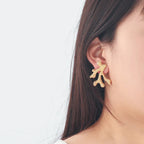 Gold or Silver Coral Drop Earrings gold